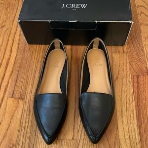 Jcrew black pointy flats, size 10!